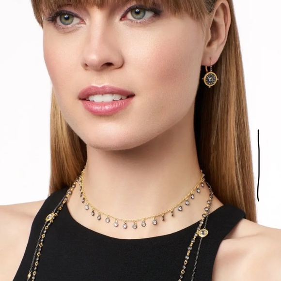 FREIDA ROTHMAN SIGNATURE BEZEL DROP NECKLACE, NEW WITH TAGS, GOLD AND SILVER - Picture 11 of 11